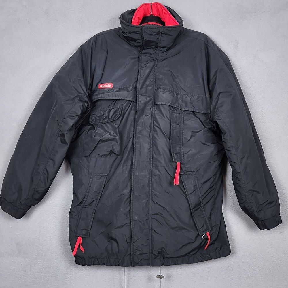 Vintage Columbia Radial Sleeve Jacket Mens Large Black Down Parka Winter Nylon